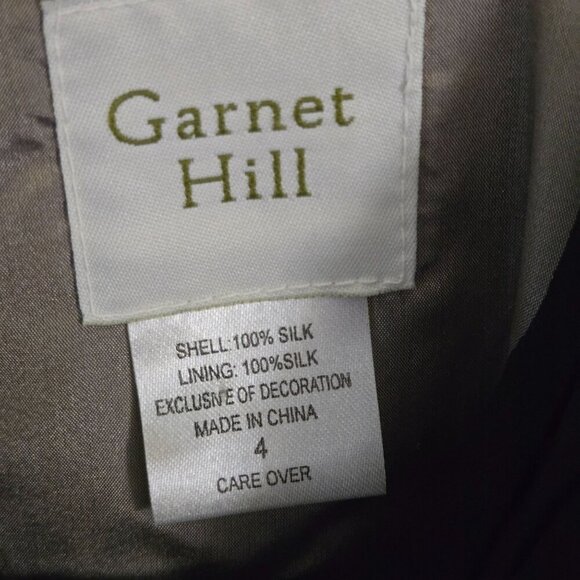 Garnet Hill 100% Silk Black Sequined Underlay Pintuck Slip Dress Size 4 - Picture 5 of 5